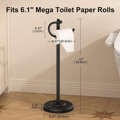 Home Collection Stainless Steel Freestanding Toilet Paper Holder Stand 25.19 Inch