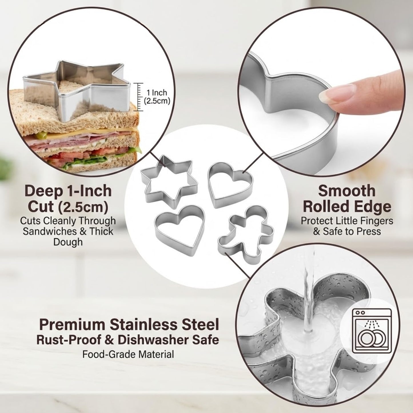 Home Collection Pack of 10 Large Plaque Cookie Cutter Set 4-Inch