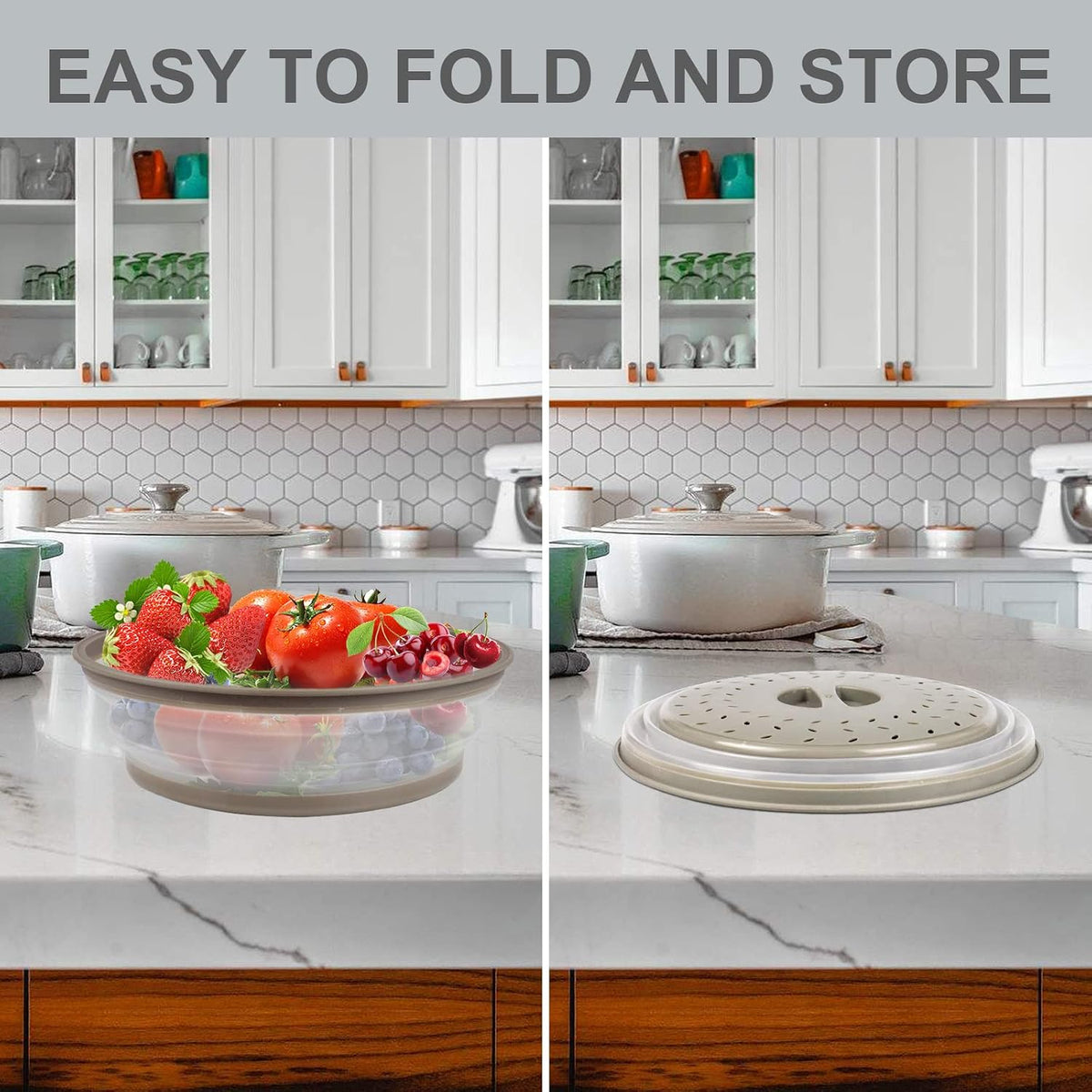 Home Collection Multipurpose 2-in-1 Microwave Splatter Cover and Silicone Mat