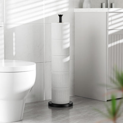 Home Collection Stainless Steel Toilet Paper Holder Stand with Reserve Storage