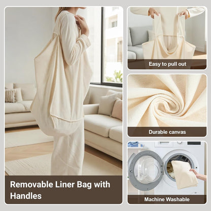 Home Collection Rolling Laundry Sorter Hamper with Wheels and Removable Liner Bags