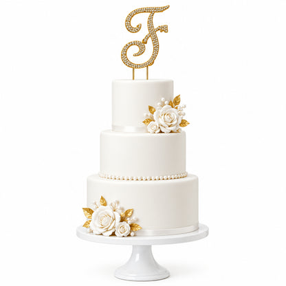 Home Collection Letter Crystal Rhinestone Cake Topper 4.5 Inch