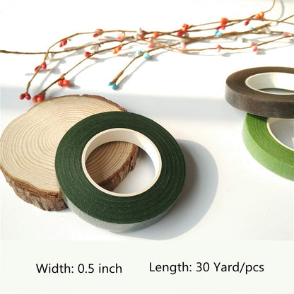 Home Collection 4Pcs Rolls Dark Green Floral Tape