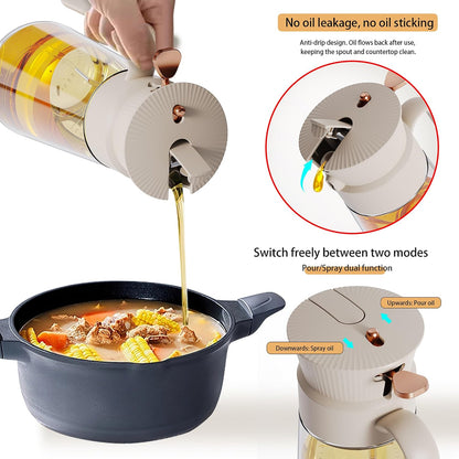 Home Collection 2-in-1 Glass Olive Oil Sprayer and Dispenser