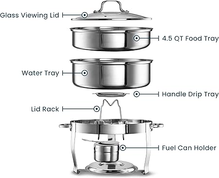 Home Collection Round Chafing Dish Buffet Set