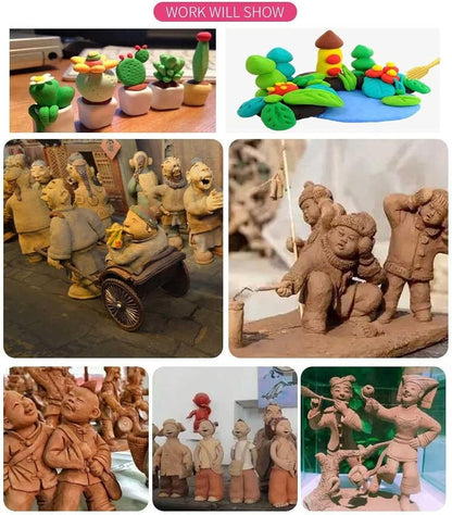 Home Collection Pack of 41 Polymer Clay Art Tools Set for Sculpting Modeling and DIY Crafts
