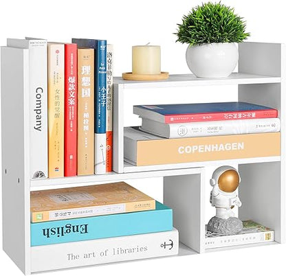 Home Collection Adjustable Stackable White Wood Desk Storage Shelf