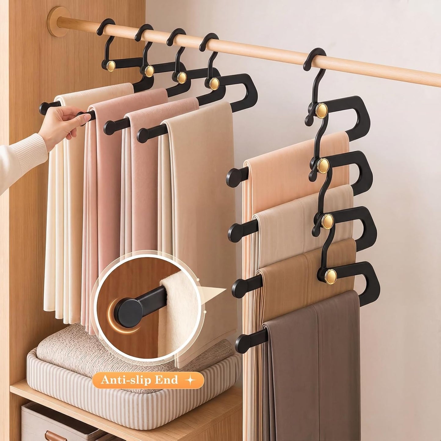 Home Collection Pack of 20 Non-Slip Pants Hangers