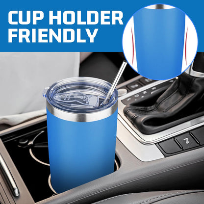 Home Collection Double Wall 20 oz Stainless Steel Insulated Tumbler with Lid and Straw