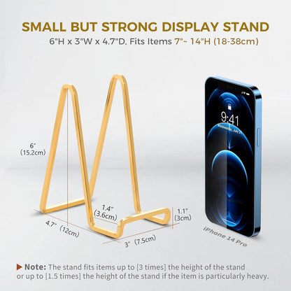 Home Collection Metal Tabletop Plate Holder Easel Stand for Frames Books and Plaques