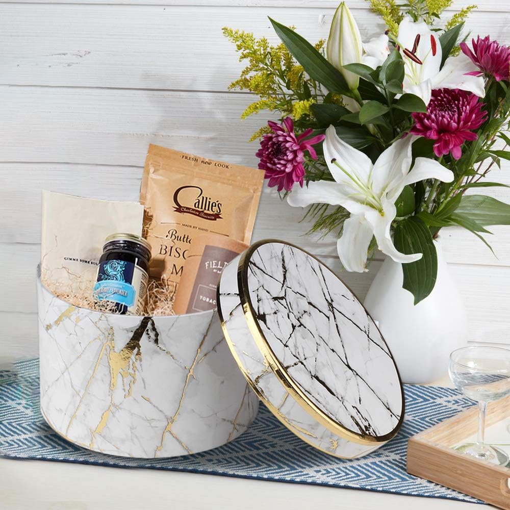 Home Collection Set of 4 Marble White Nesting Gift Boxes