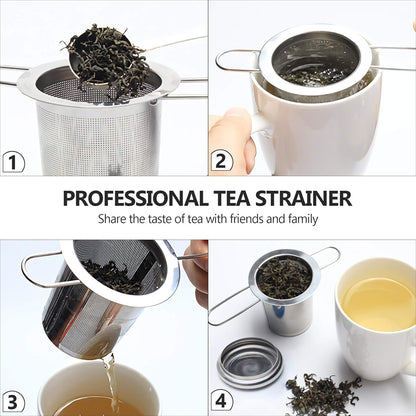 Home Collection Stainless Steel Tea Infuser with Lid and Folding Handle