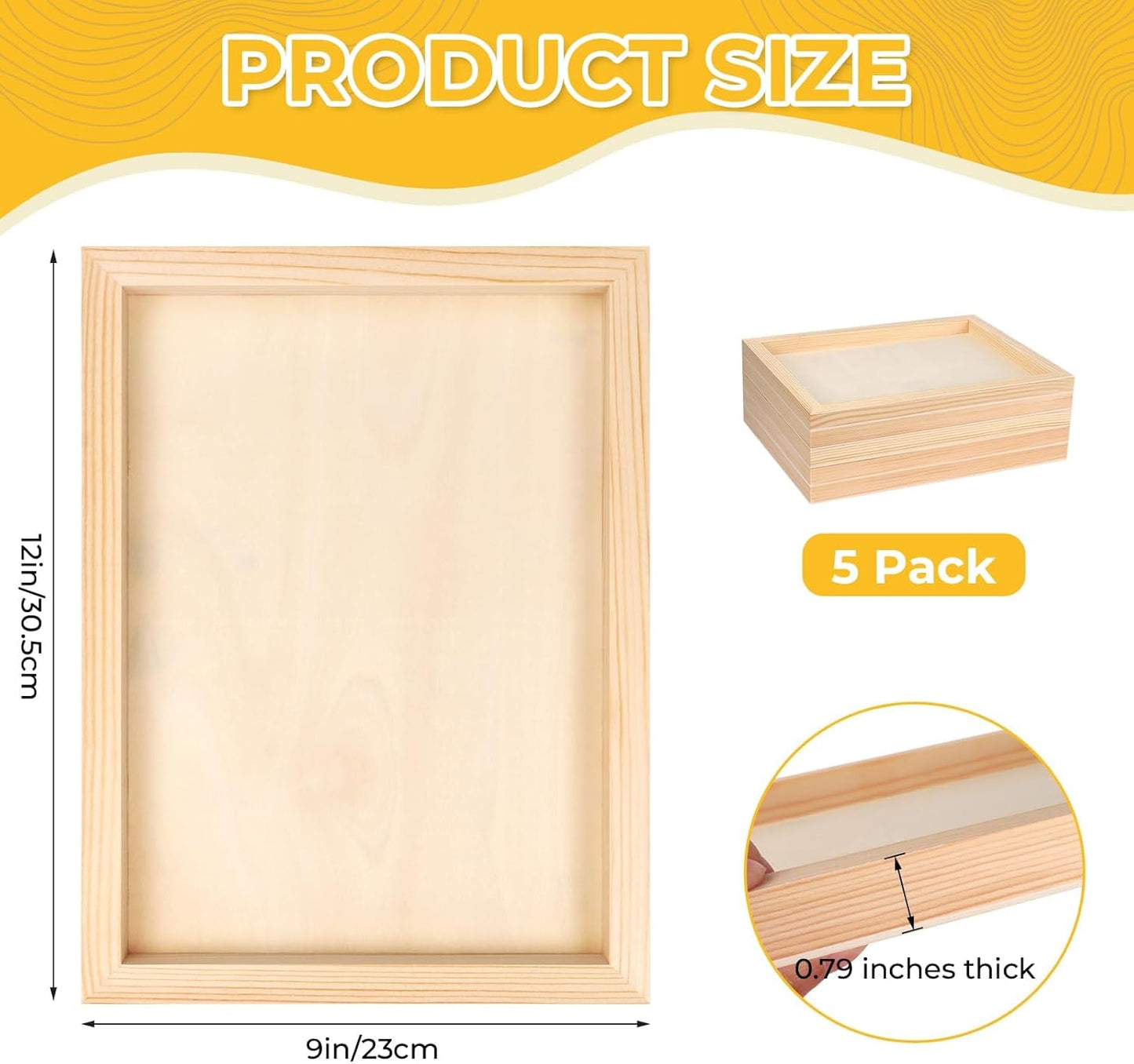 Home Collection 5Pcs Unfinished Wood Panel Boards