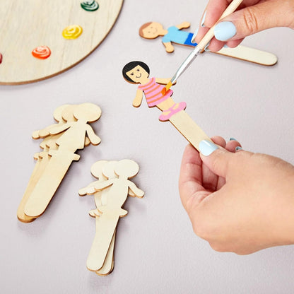 Home Collection 100 Pack Unfinished People-Shaped Popsicle Sticks