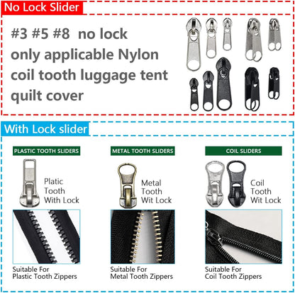 Home Collection 252-Pcs Zipper Slider & Pull Replacement Set with Pliers