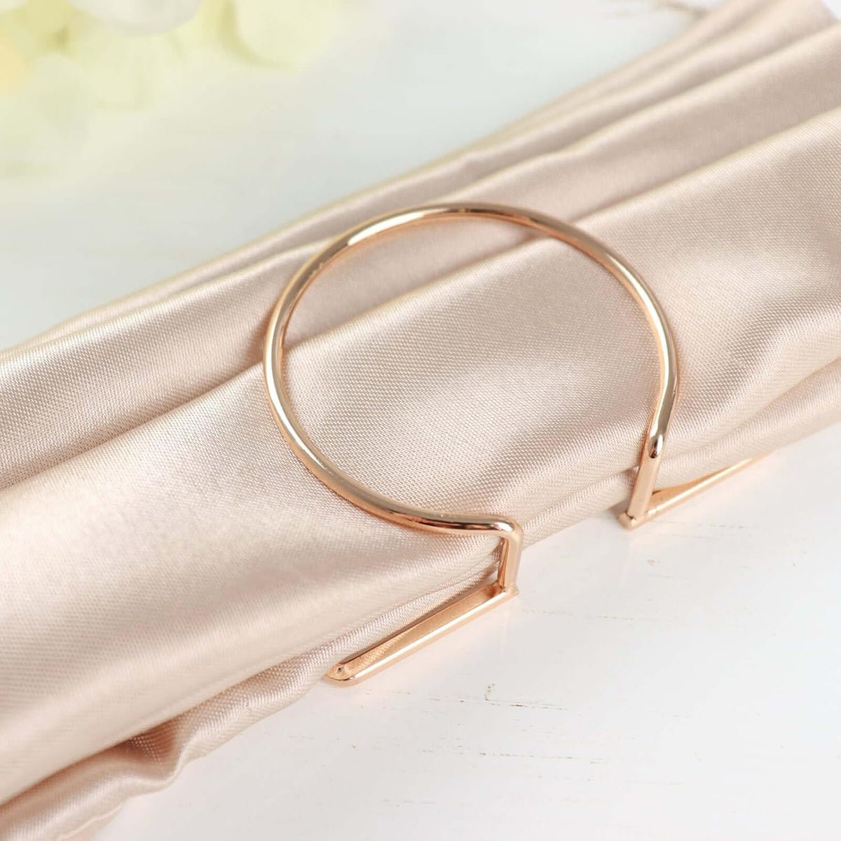 Home Collection 4-Pack Gold Geometric Metal Napkin Rings – Circle & Triangle Design