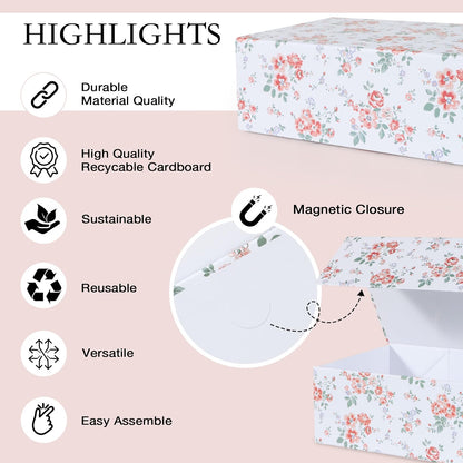 Home Collection Large Magnetic Lid Gift Box 13.8 x 8.3 x 4.4 inch Rectangle Keepsake Box