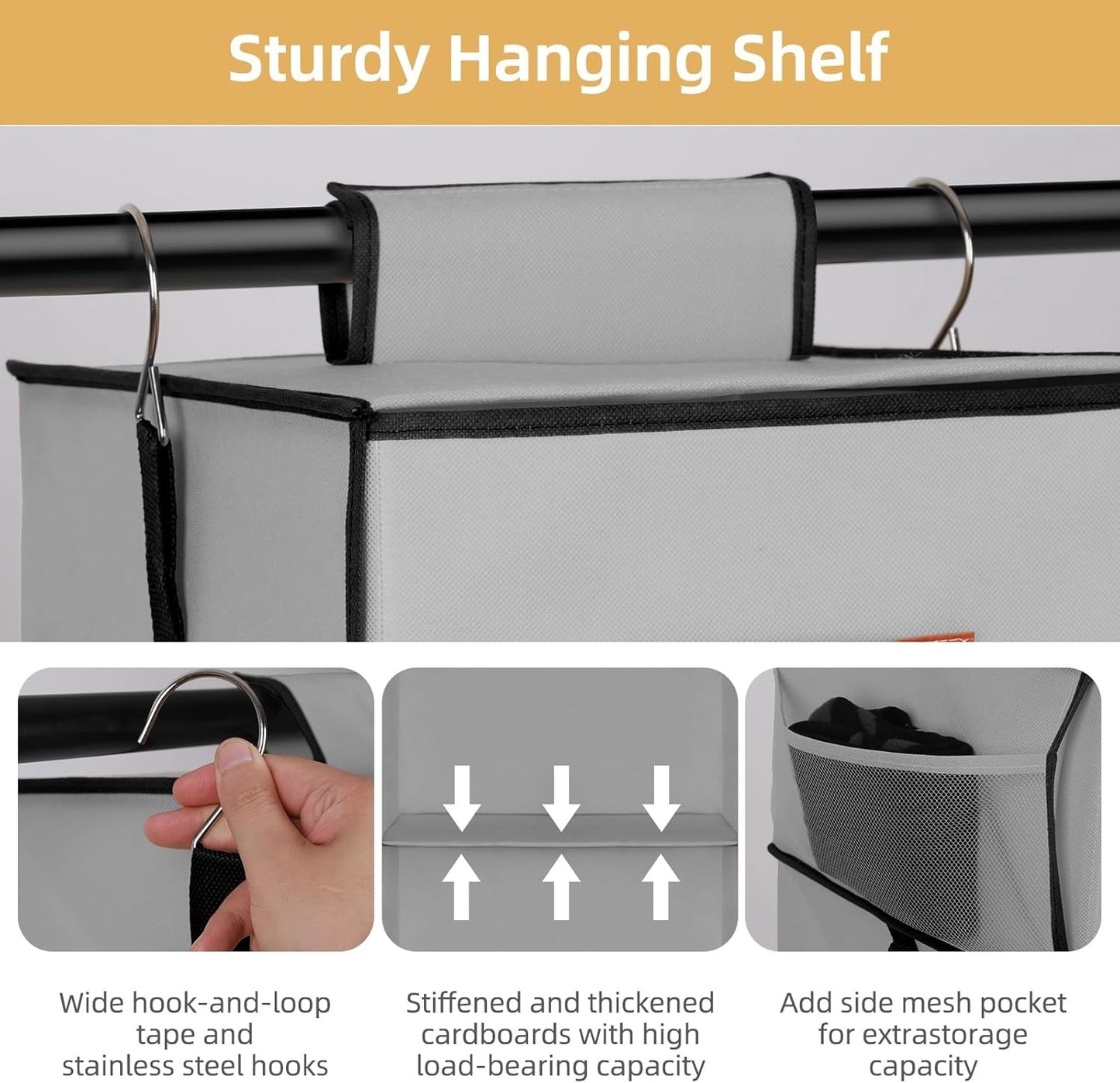 Home Collection 6-Shelf Hanging Closet Organizer with 5 Removable Drawers and Side Pockets