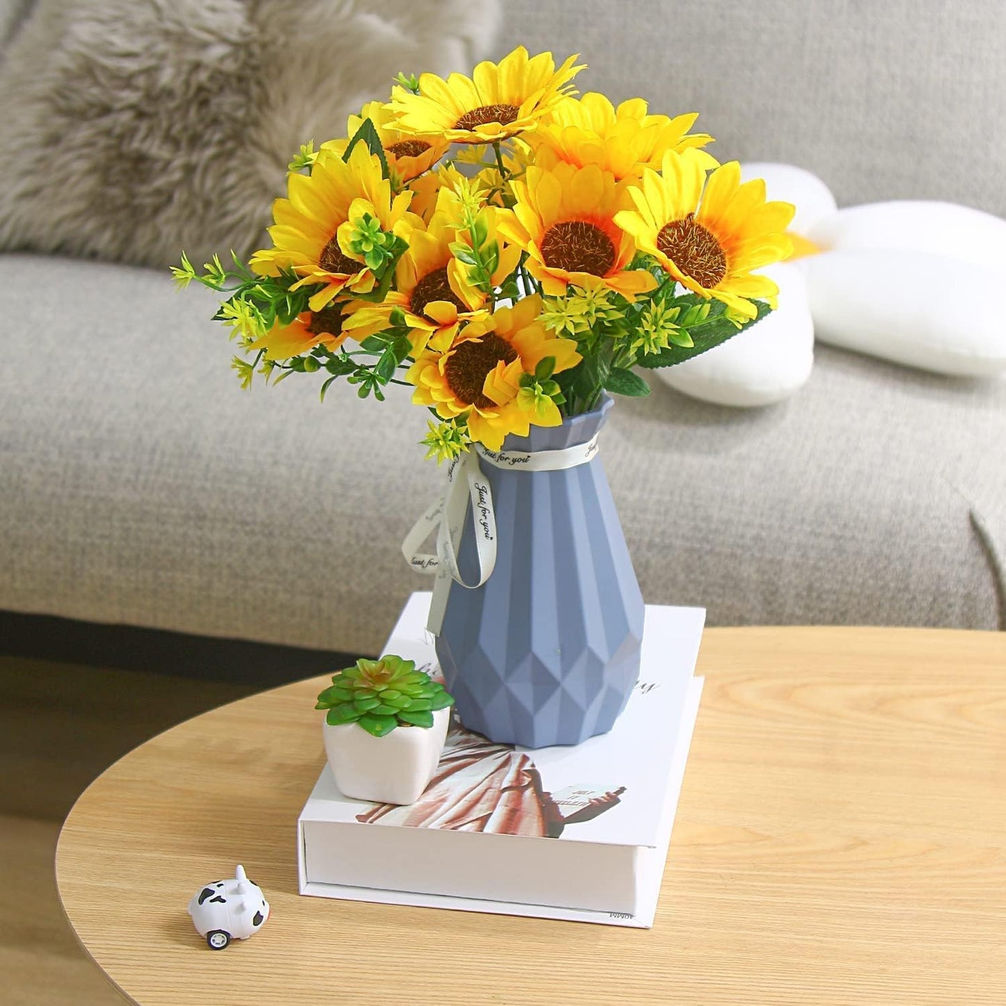 Home Collection 2Pcs Artificial Sunflower Bouquets with Stems