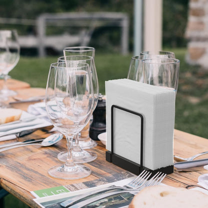 Home Collection Iron and Rustic Wood Standing Napkin Holder for Table and Countertop