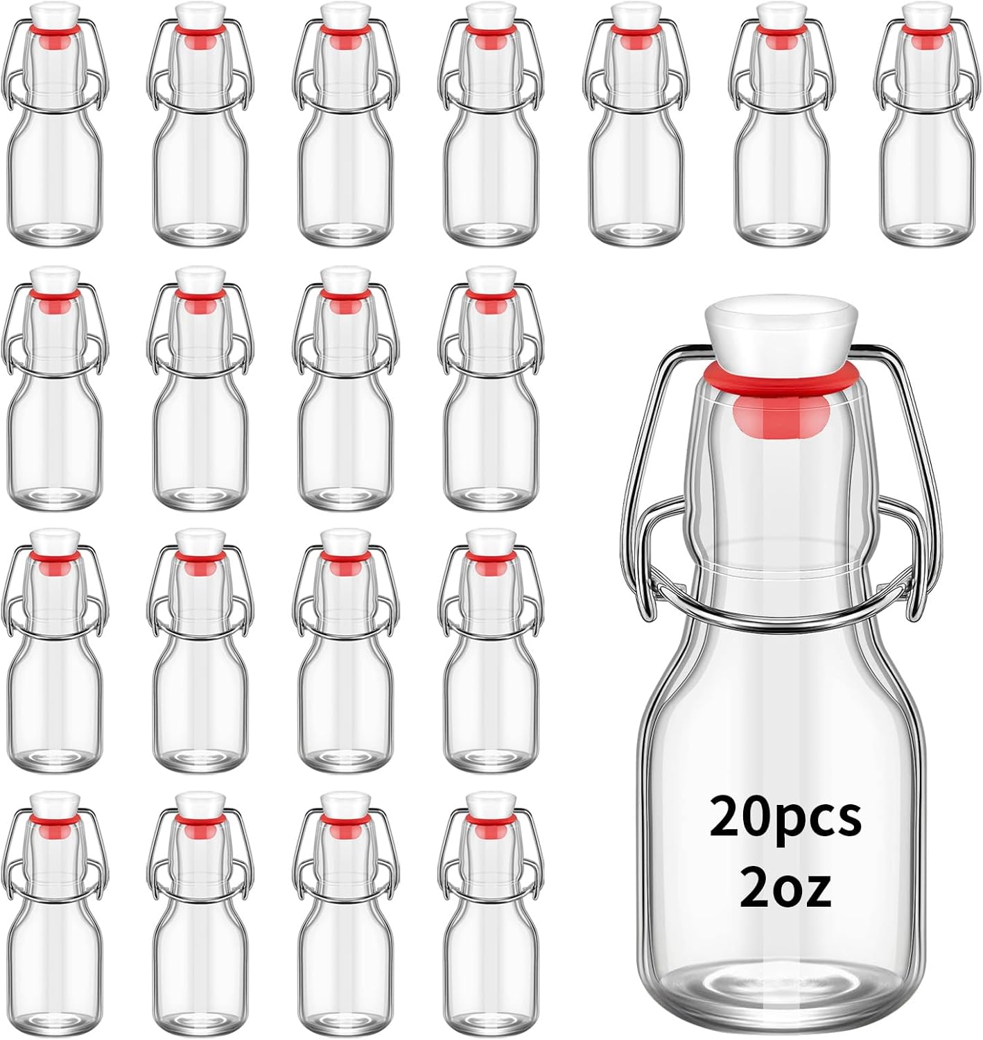 Home Collection 20-Pack 2 OZ Mini Swing Top Glass Bottles