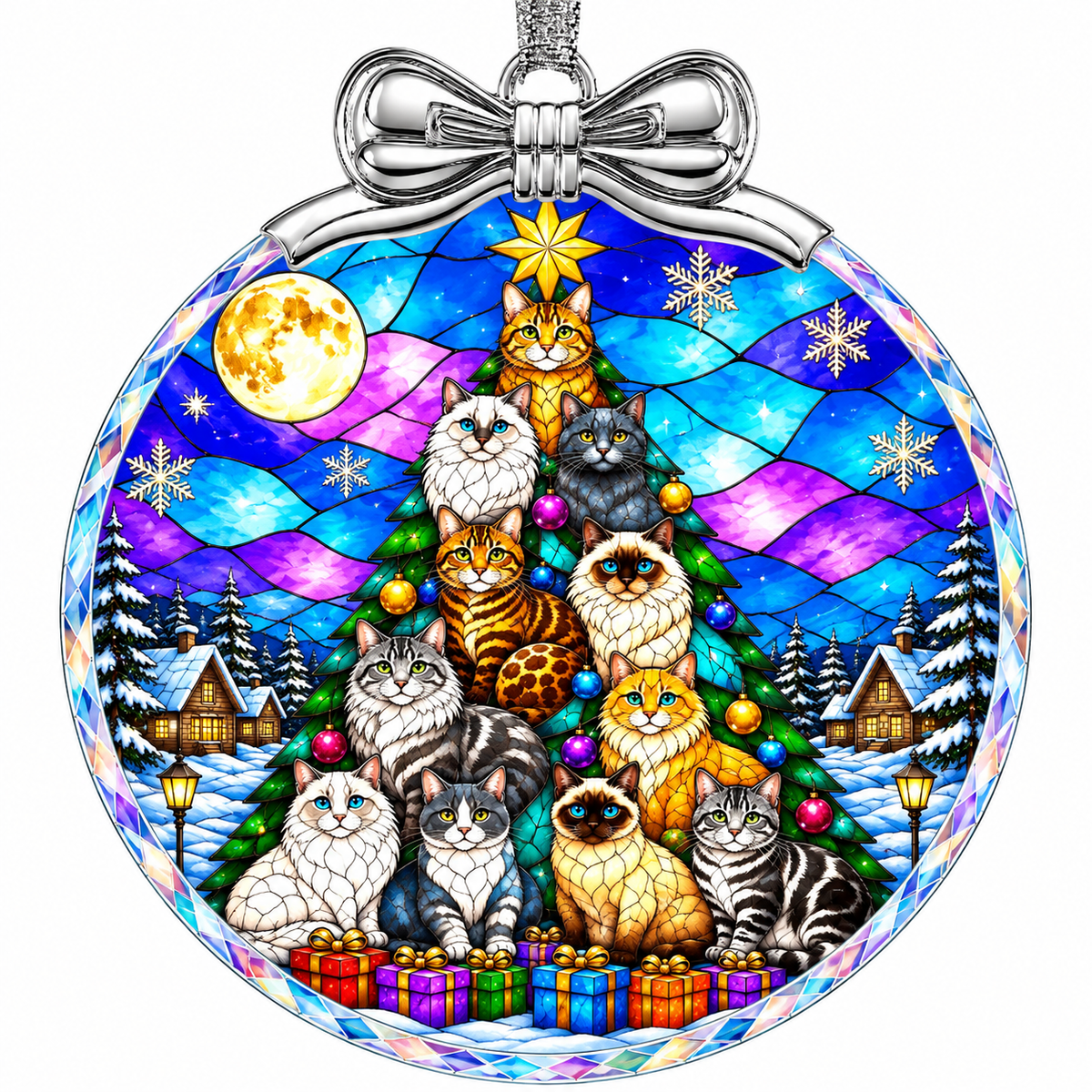 Home Collection Crystal Glass Christmas Ornament Hanging Tree Decoration and Holiday Keepsake Gift