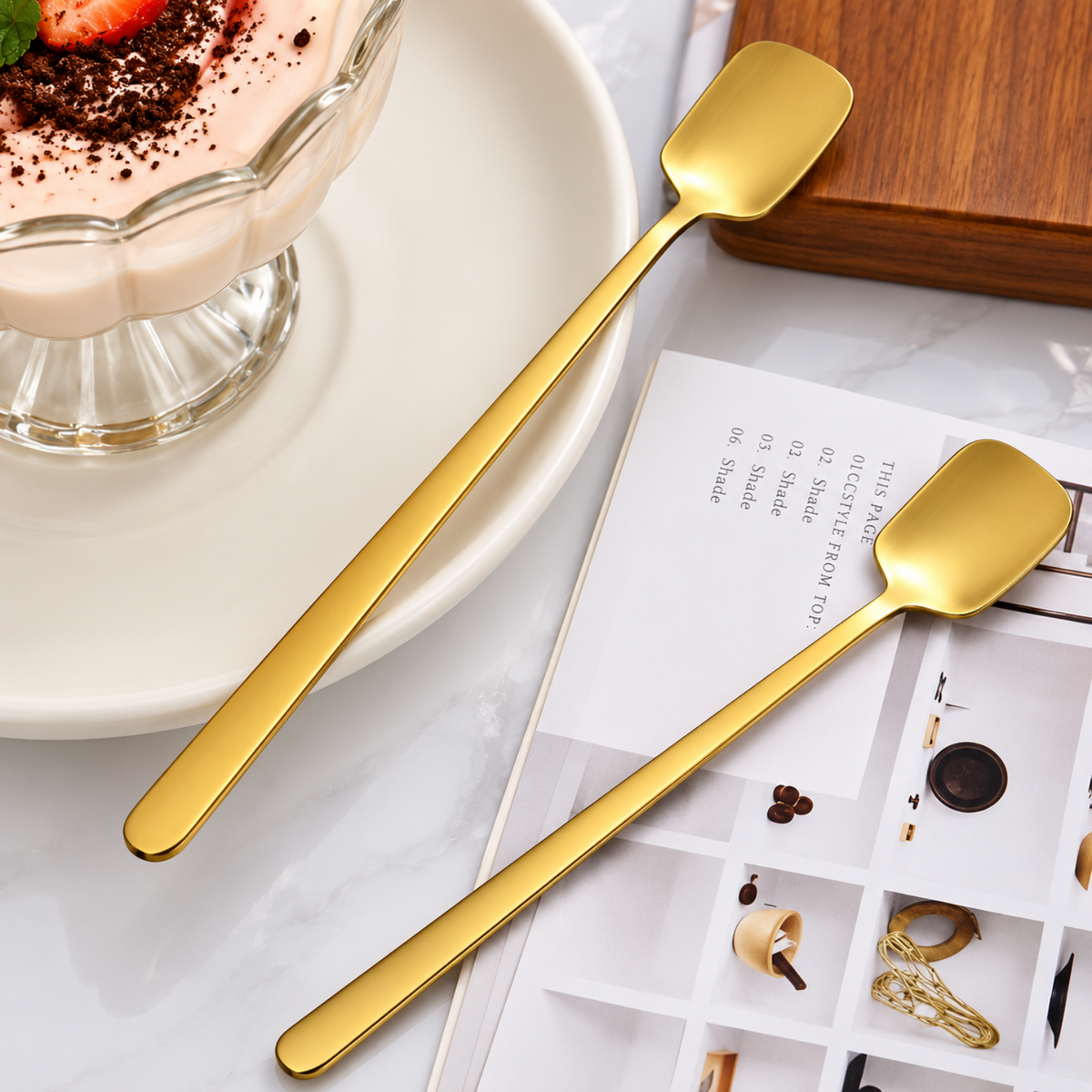 Home Collection Pack of 6 Stainless Steel Iced Tea Spoons 5.7 Inch