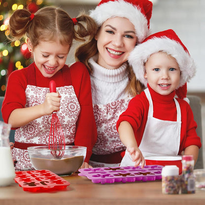Home Collection Pack of 6 Christmas Silicone Molds for Chocolate Candy Gummies and Wax Melts