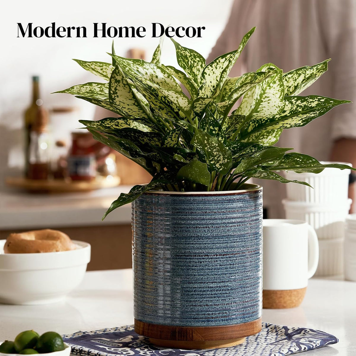 Home Collection Extra Large Ceramic Utensil Holder 7.6 Inch