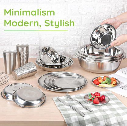 Home Collection 6-Pc 304 Stainless Steel Mixing Bowls