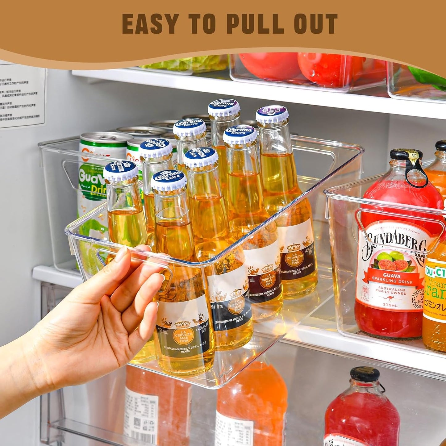 Home Collection 12 Pack Clear Acrylic Storage Bins with Handles