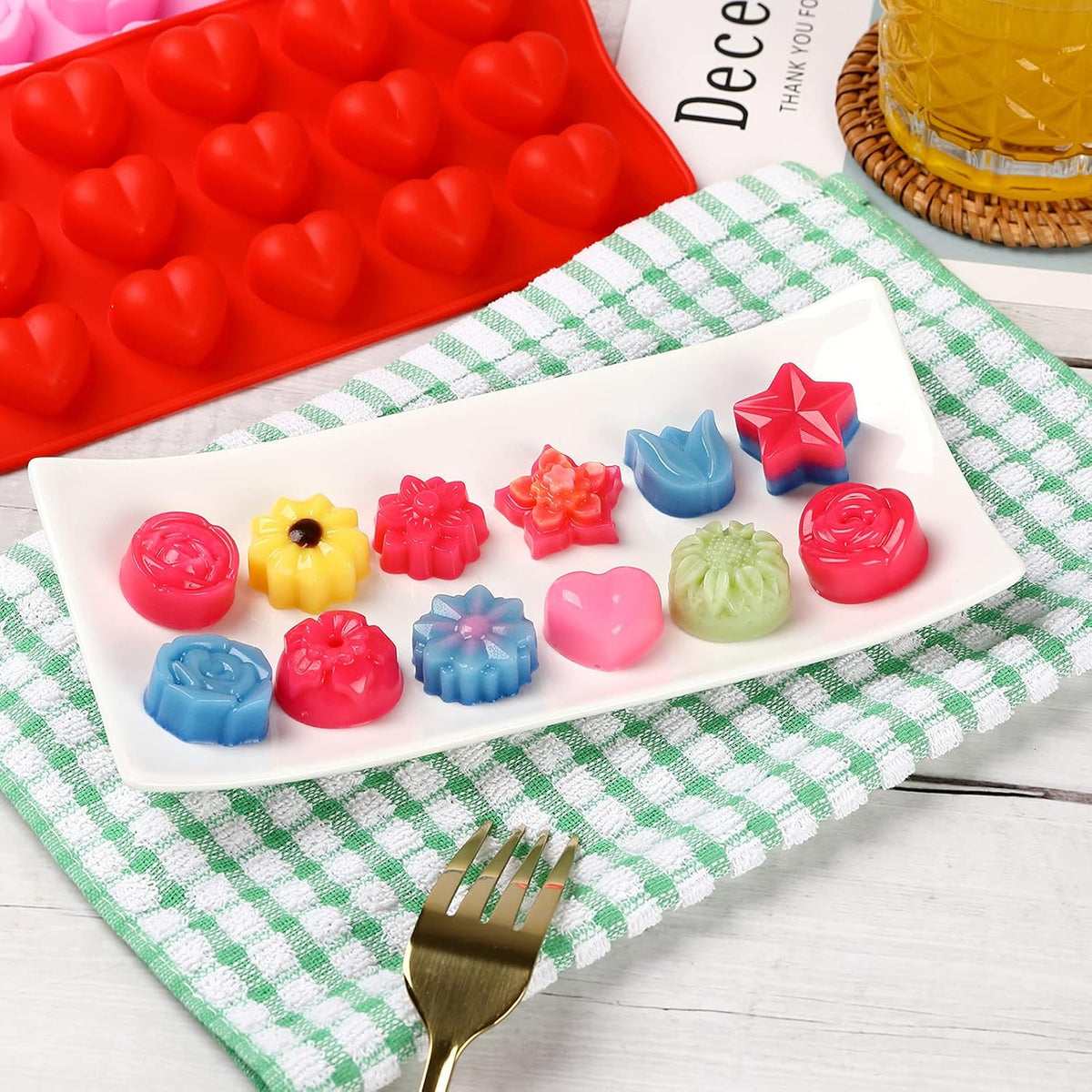 Home Collection Pack of 6 Silicone Chocolate Candy Mold Set 15-Cavity