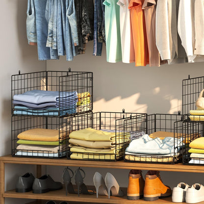 Home Collection 4-Tier Narrow Stackable Closet Organizer Shelves