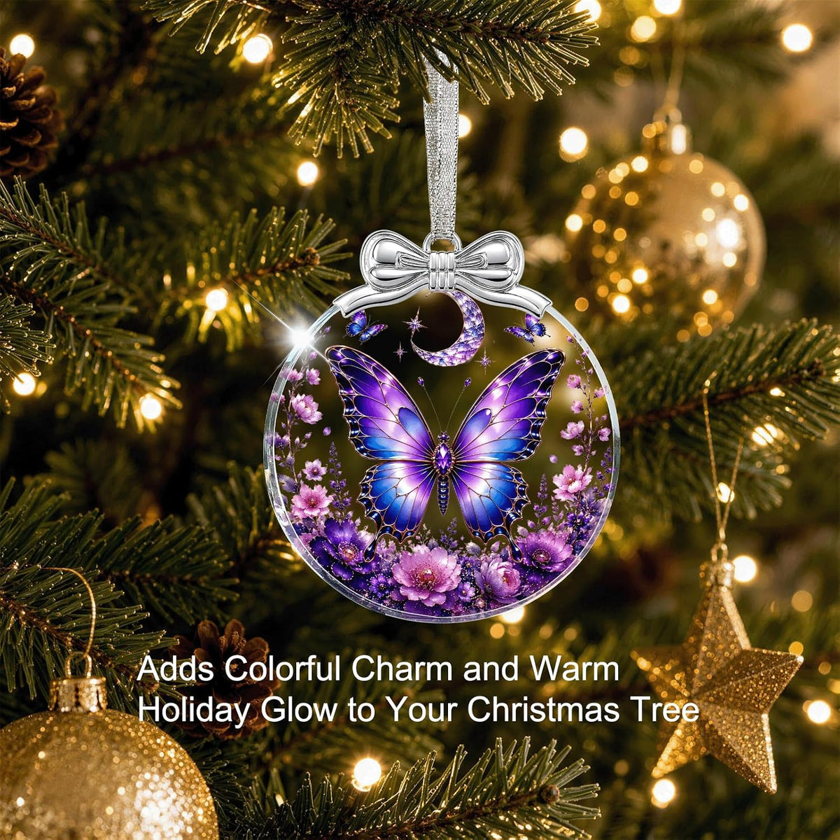 Home Collection Crystal Glass Christmas Ornament Hanging Tree Decoration and Holiday Keepsake Gift