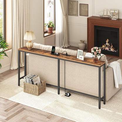 Home Collection Console Table with Power Outlet 70.9"