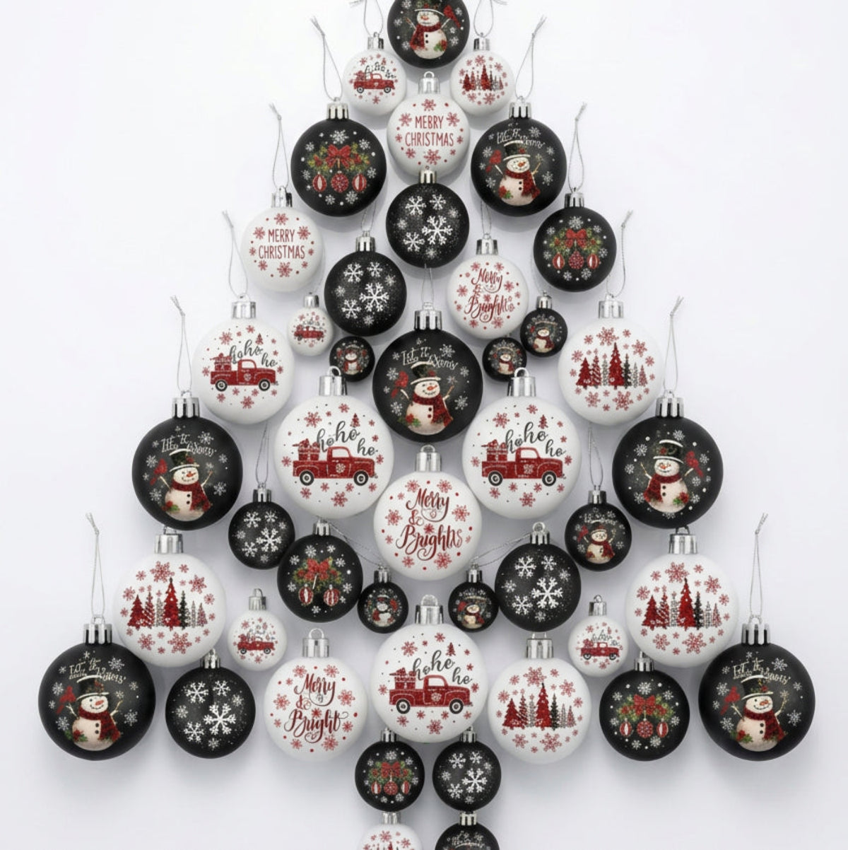 Home Collection Pack of 40 Mini Christmas Ball Ornaments 1.2 Inch Hanging Xmas Tree Decorations