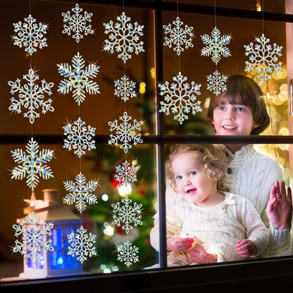 Home Collection Pack of 36 Christmas Snowflake Ornaments Plastic Hanging Winter Holiday Decorations