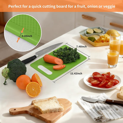 Home Collection Plastic Cutting Board Set Flexible Small Kitchen Boards with Easy-Grip Handles