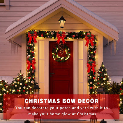 Home Collection Pack of 6 Velvet Christmas Ribbon Bows Holiday Tree Wreath and Garland Decorations