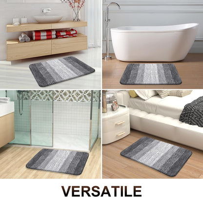 30x20 Microfiber Bathroom Rug – Soft Absorbent Bath Mat with Non-Slip Rubber Backing