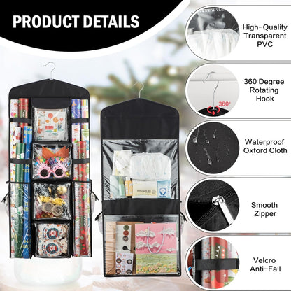 Home Collection Double-Sided Christmas Wrapping Paper Organizer Storage