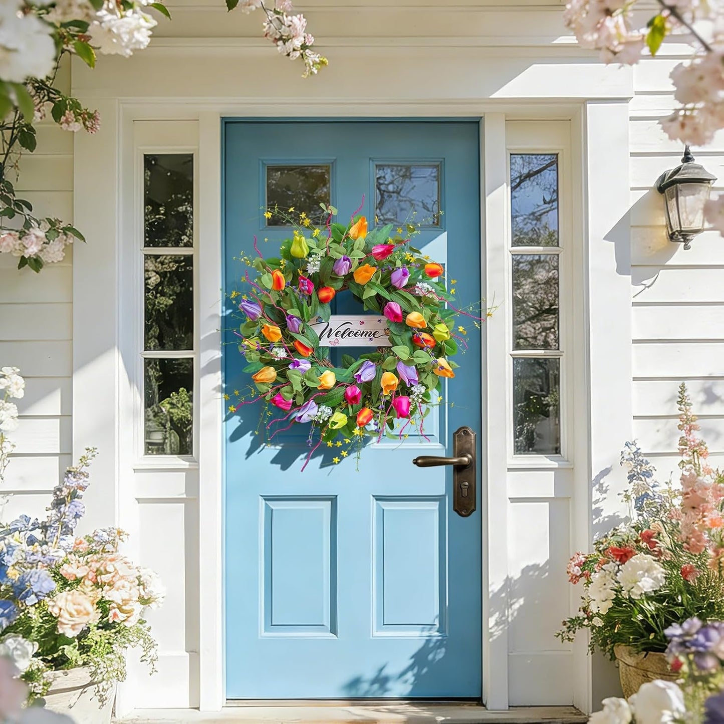 Home Collection Spring Summer Front Door Wreath 26 Inch Seasonal Door Decor