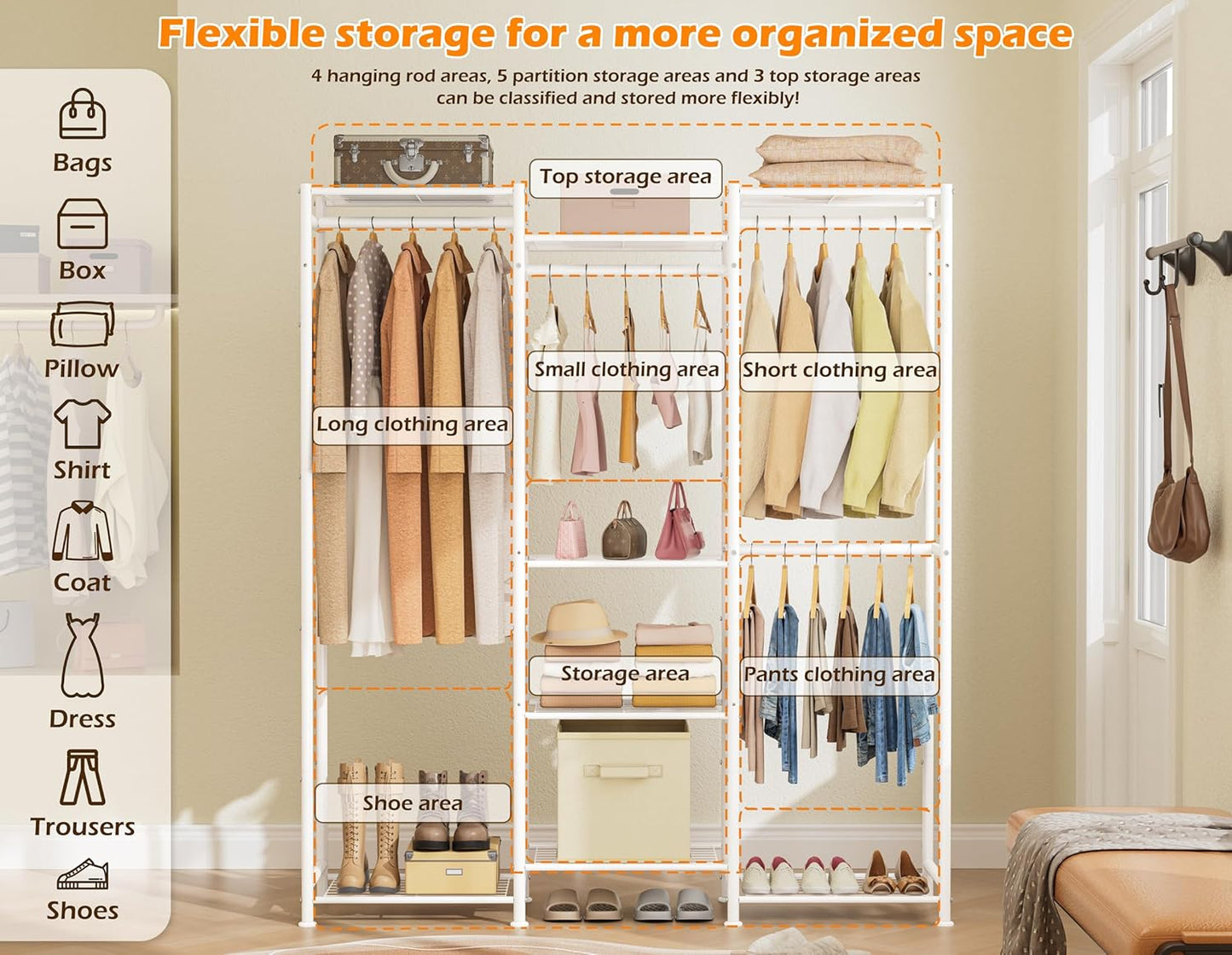 Home Collection Multi-Functional Shoe & Clothing Organizer
