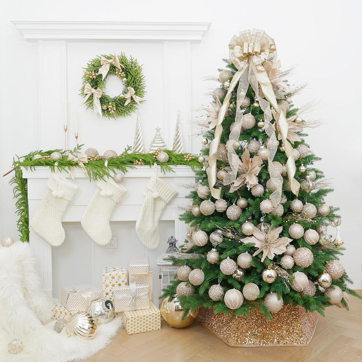 Home Collection Pack of 12 Sparkly Sequin Christmas Ball Ornaments 3.15 Inch Shatterproof Tree Decorations