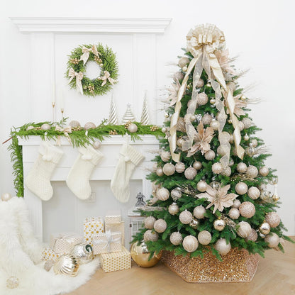 Home Collection Pack of 12 Sparkly Sequin Christmas Ball Ornaments 3.15 Inch Shatterproof Tree Decorations