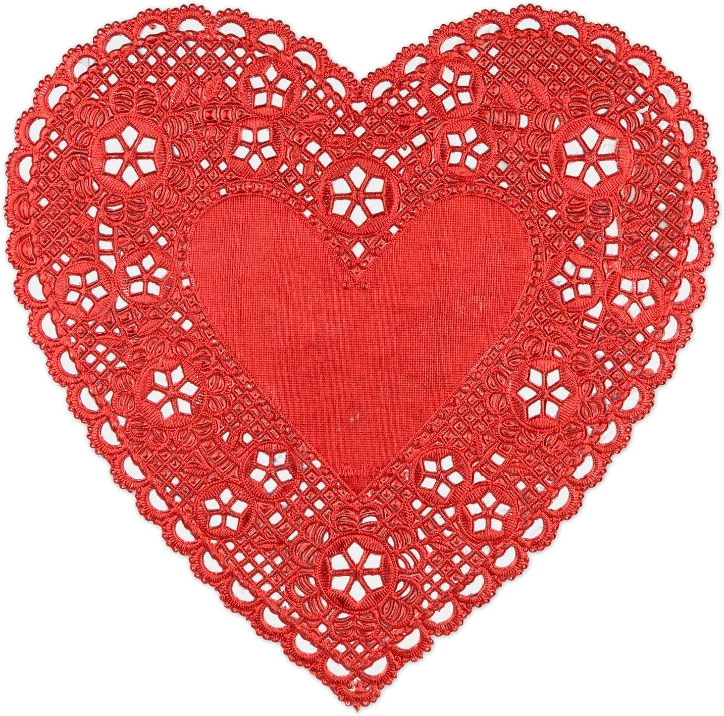 Home Collection 18-Pc 6-Inch Red Foil Paper Heart Doilies