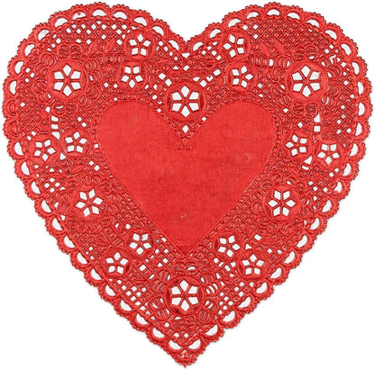 Home Collection 18-Pc 6-Inch Red Foil Paper Heart Doilies
