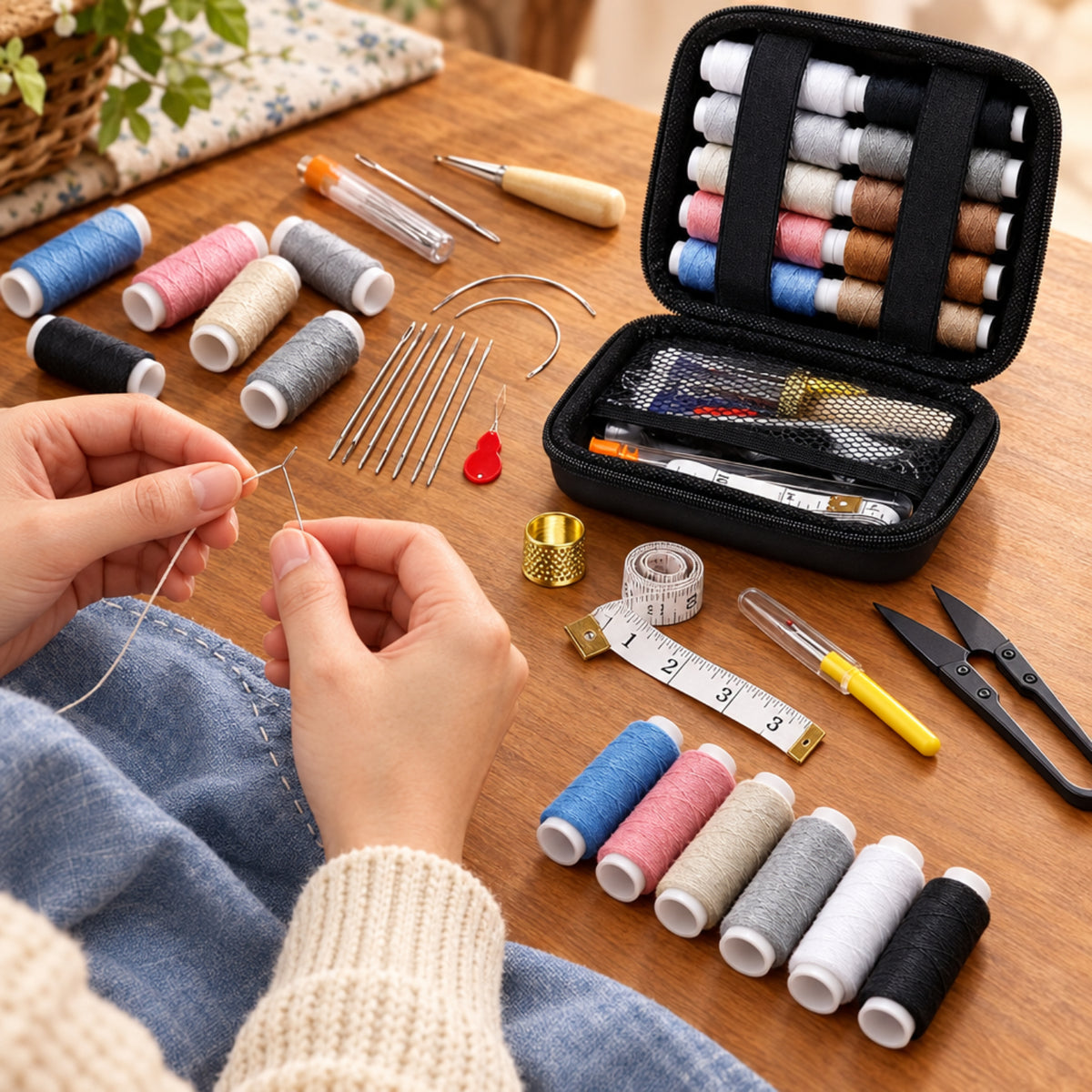 Home Collection 47Pcs Heavy Duty Upholstery Repair Sewing Kit