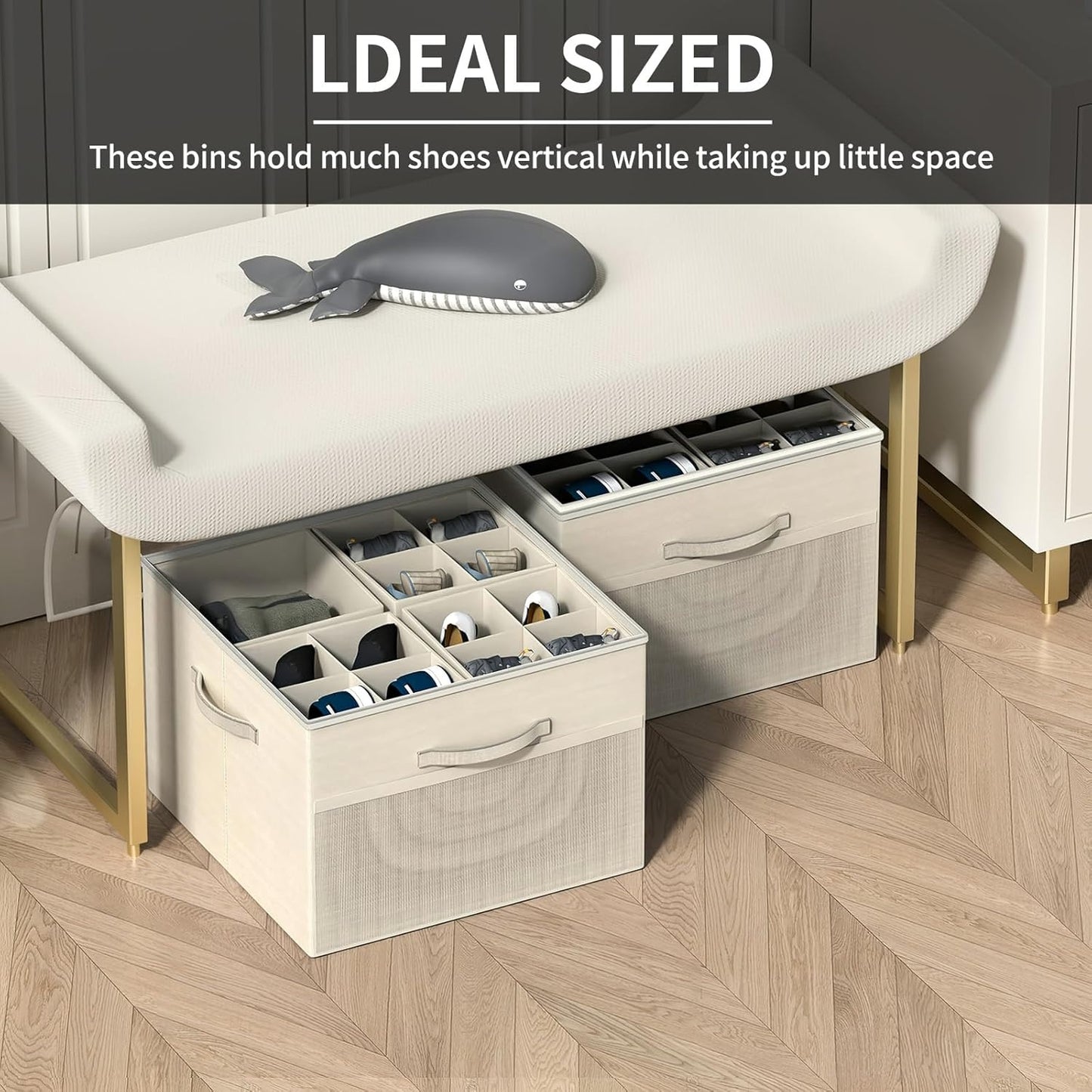 Home Collection Pack of 2 Foldable Shoe Organizer for Closet
