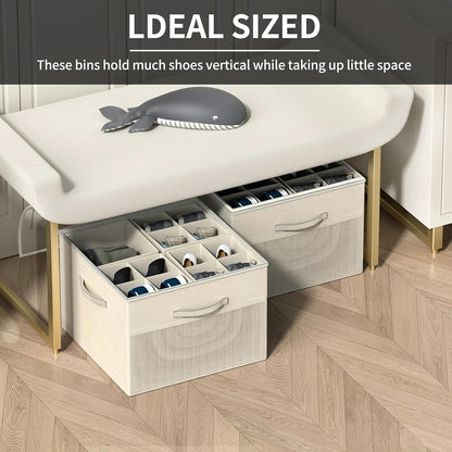 Home Collection Pack of 2 Foldable Shoe Organizer for Closet